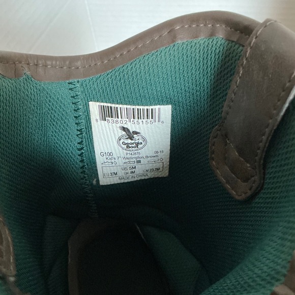 Georgia Boot Kids G100 Brown Pull On Work Boots Size 5M - Picture 7 of 7